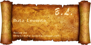 Butz Levente névjegykártya